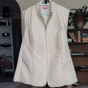 Woman Within Beige Quilted Vest